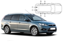 Sluneční clony na okna - FORD Focus Combi (2004-2011) - Komplet sada (FOR-FOCU-E-B)