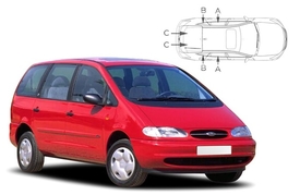 Sluneční clony na okna - FORD Galaxy (1995-2001) - Komplet sada (FOR-GALA-5-X)