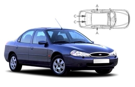 Sluneční clony na okna - FORD Mondeo hatchback/sedan (1993-2000) - Komplet sada (FOR-MOND-5-X)