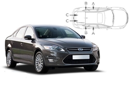 Sluneční clony na okna - FORD Mondeo hatchback (2007-2015) - Komplet sada (FOR-MOND-5-B)