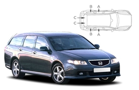 Sluneční clony na okna - HONDA Accord Combi (2003-2008) - Komplet sada (HON-ACCO-E-A)