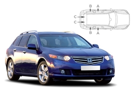 Sluneční clony na okna - HONDA Accord Combi (2008-) - Komplet sada (HON-ACCO-E-B)