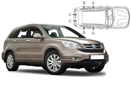 Sluneční clony na okna - HONDA CR-V (2007-2012) - Komplet sada (HON-CRV-5-B)