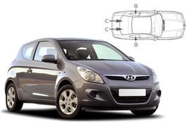 Sluneční clony na okna - HYUNDAI i20 hatchback 3dv. (2008-2014) - Komplet sada (HYU-I20-3-A)