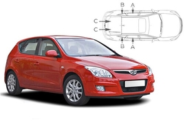 Sluneční clony na okna - HYUNDAI i30 hatchback (2007-2012) - Komplet sada (HYU-I30-5-A)