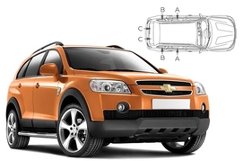 Sluneční clony na okna - CHEVROLET Captiva (2006-2011) - Komplet sada (CHE-CAP-5-A)