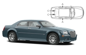 Sluneční clony na okna - CHRYSLER 300C Sedan (2004-2010) - Komplet sada (CHR-300-4-A)