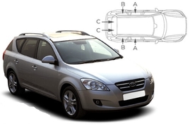 Sluneční clony na okna - KIA Ceed Combi (2007-2012) - Komplet sada (KIA-CEED-E-A)