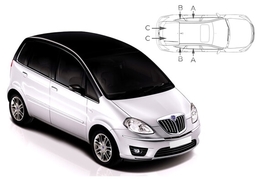 Sluneční clony na okna - LANCIA Musa (2004-2012) - Komplet sada (LAN-MUSA-5-A)