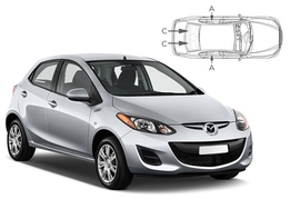 Sluneční clony na okna - MAZDA 2 5dv. (2007-2014) - Komplet sada (MAZ-2-5-A)