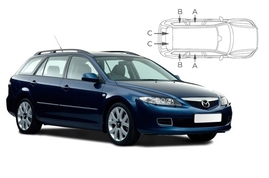 Sluneční clony na okna - MAZDA 6 Combi (2002-2007) - Komplet sada (MAZ-6-E-A)