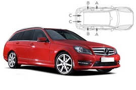 Sluneční clony na okna - MERCEDES-BENZ Serie C Combi (2007-2014) - Komplet sada (MB-C-E-C)