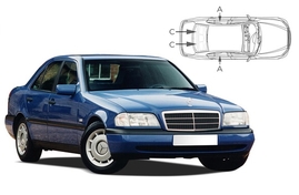 Sluneční clony na okna - MERCEDES-BENZ Serie C sedan (1993-2000) - Komplet sada (MB-C-4-A)