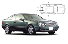 Sluneční clony na okna - MERCEDES-BENZ Serie CLK coupé (1997-2002) - Komplet sada (MB-CLK-2-A)