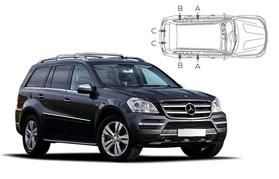 Sluneční clony na okna - MERCEDES-BENZ GL (2006-2012) - Komplet sada (MB-G-5-A)