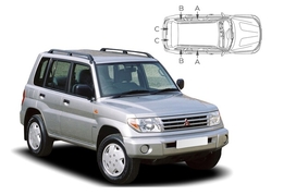 Sluneční clony na okna - MITSUBISHI Pajero Pinin (1998-2007) - Komplet sada (MIT-PINI-5-A)