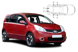 Sluneční clony na okna - NISSAN Note (2006-2012) - Komplet sada (NIS-NOTE-5-A)