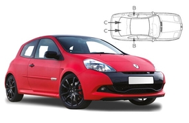 Sluneční clony na okna - RENAULT Clio III. hatchback (2005-2012) - Komplet sada (REN-CLIO-3-B)