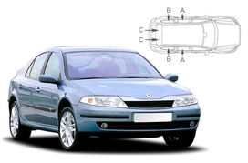 Sluneční clony na okna - RENAULT Laguna II. hatchback (2001-2007) - Komplet sada (REN-LAGU-5-A)