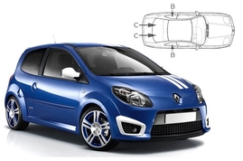 Sluneční clony na okna - RENAULT Twingo II. hatchback (2007-2014) - Komplet sada (REN-TWIN-3-A)