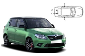 Sluneční clony na okna - SKODA Fabia II. (2007-2014) - Komplet sada (SKO-FABI-5-B)