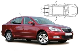 Sluneční clony na okna - SKODA Octavia II. (2004-2013) - Komplet sada (SKO-OCTA-5-B)