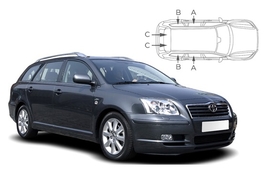 Sluneční clony na okna - TOYOTA Avensis Combi (2003-2008) - Komplet sada (TOY-AVEN-E-B)