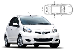 Sluneční clony na okna - TOYOTA Aygo hatchback 5dv. (2005-2014) - Komplet sada (TOY-AYGO-5-A)