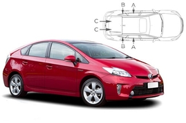 Sluneční clony na okna - TOYOTA Prius hatchback (2009-2015) - Komplet sada (TOY-PRIU-5-B)