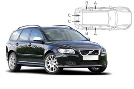 Sluneční clony na okna - VOLVO V50 Combi (2004-2012) - Komplet sada (VOL-V50-E-A)