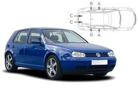 Sluneční clony na okna - VW Golf IV. hatchback 5dv. (1997-2003) - Komplet sada (VW-GOLF-5-D)