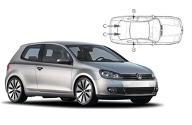 Sluneční clony na okna - VW Golf VI. hatchback 3dv. (2008-2012) - Komplet sada (VW-GOLF-3-F)