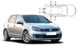 Sluneční clony na okna - VW Golf VI. hatchback 5dv. (2008-2012) - Komplet sada (VW-GOLF-5-F)