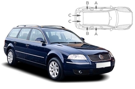 Sluneční clony na okna - VW Passat Combi (1996-2000) - Komplet sada (VW-PASS-E-A)