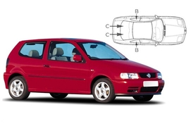 Sluneční clony na okna - VW Polo hatchback 3dv (1994-2001) - Komplet sada (VW-POLO-3-A)