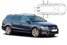 Sluneční clony na okna - VW Passat Combi (2011-2014) - Komplet sada (VW-PASS-E-C)