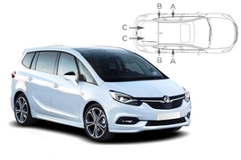 Sluneční clony na okna - OPEL Zafira (2011-2019) - Komplet sada (VAU-ZAFI-5-C)