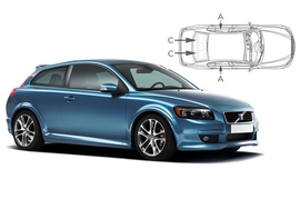 Sluneční clony na okna - VOLVO C30 (2003-2012) - Komplet sada (VOL-C30-3-A)