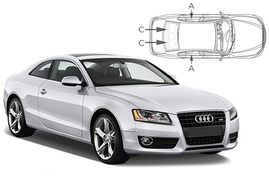 Sluneční clony na okna - AUDI A5/S5 Coupé (2007-2016) - Komplet sada (AU-A5-2-A)