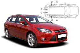 Sluneční clony na okna - FORD Focus Combi (2011-2018) - Komplet sada (FOR-FOCU-E-C)