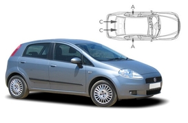 Sluneční clony na okna - FIAT Punto Grande 5dv. (2005-2014) - Komplet sada (FIA-GRPU-5-A)