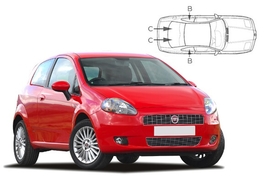 Sluneční clony na okna - FIAT Punto Grande 3dv. (2005-2014) - Komplet sada (FIA-GRPU-3-A)