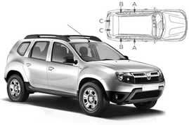 Sluneční clony na okna - DACIA Duster (2009-2018) - Komplet sada (DAC-DUS-5-A)