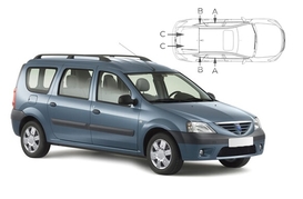 Sluneční clony na okna - DACIA Logan (2007-2012) - Komplet sada (DAC-LOG-5-A)