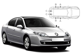 Sluneční clony na okna - RENAULT Laguna III. hatchback (2007-) - Komplet sada (REN-LAGU-5-B)