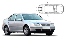 Sluneční clony na okna - VW Bora Sedan (1997-2003) - Komplet sada (VW-BORA-4-A)