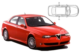 Sluneční clony na okna - ALFA ROMEO 156 Sedan (1997-2005) - Len na bočné stahovacie sklá (AR-156-4-A/18)