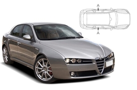 Sluneční clony na okna - ALFA ROMEO 159 Sedan (2005-2011) - Len na bočné stahovacie sklá (AR-159-4-A/18)