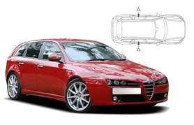 Sluneční clony na okna - ALFA ROMEO 159 Combi (2005-2011) - Len na bočné stahovacie sklá (AR-159-E-A/18)