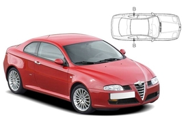 Sluneční clony na okna - ALFA ROMEO GT Coupé (2003-2010) - Len na bočné stahovacie sklá (AR-GT-3-A/18)